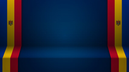 3d background with flag of Moldova