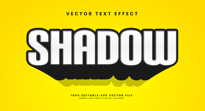 Minimalist Monochrome Shadow, Editable Text Style Effect Vector.