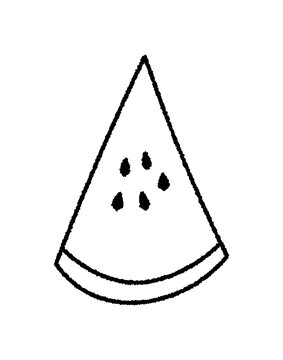recommend clip art: スイカの手書きベクターイラスト／線画／夏を感じるイラスト