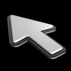 3D Render of Cursor Icon on Black Background