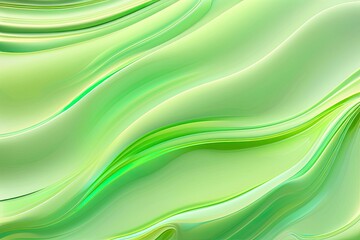 Liquid Pastel Green Wavy Plastic Texture Wrinkle Background Generative AI