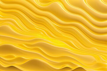 Liquid Pastel Yellow Wavy Plastic Texture Generative AI Background