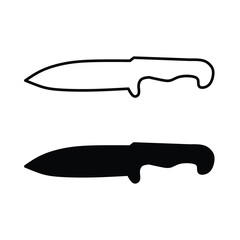 black and white knife weapon vector illustration