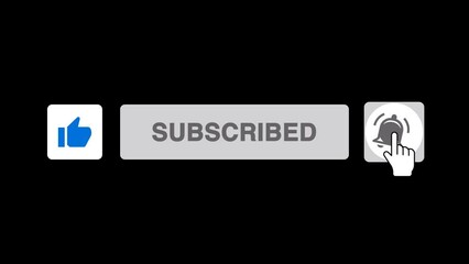 Subscribe Button Like Notification Bell for Your Youtube Channel 2K footage QuickTime Alpha Channel