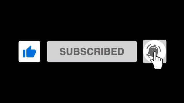 Subscribe Button Like Notification Bell for Your Youtube Channel 2K footage QuickTime Alpha Channel