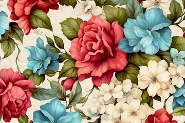 Behang Floral watercolor vintage full background © thesweetsheep