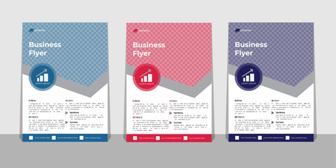 Corporate creative colorful business flyer template design set, abstract business flyer, vector template design or business poster template design front open sans.