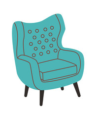 Armchair in trendy, modern style. Living room and patio furniture.