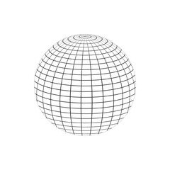 earth globe icon with black grid