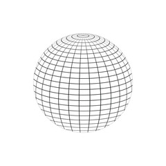 earth globe icon with black grid