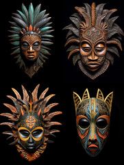spirit of the forest African mask. ai