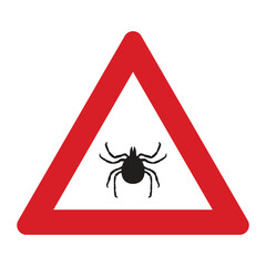 Warning, beware of ticks vector illustration. Tick insect in the