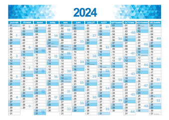 2024 france front annual calendar