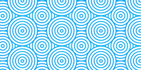 Fototapeta na wymiar Seamless abstract blue patter background with waves texture. circles with seamless pattern overloping blue geomatices retro background.