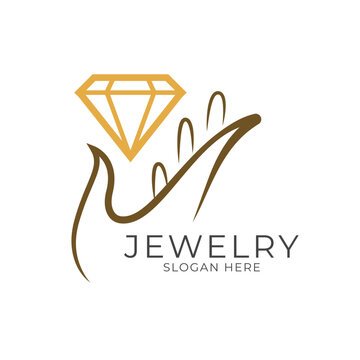 Jewelry boutique premium shop outline logo vector design