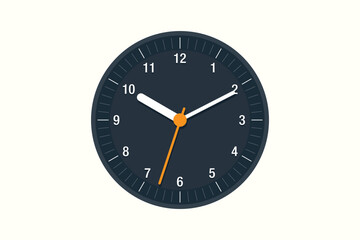 Clock vector icons. Physics, speed, time, motion, energy. Readable and clock at different times. Isolated clock icon. Sports timer for competitions. Clock icon in flat style. Working time.