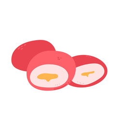 Mochi ice cream. Vector hand drawn illustration.
