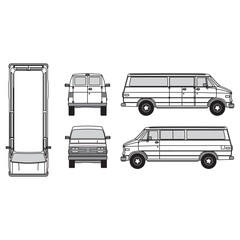 outline of van, minibus part 23