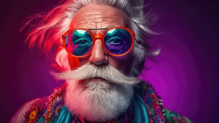 Person is wearing fashionable clothes and modern sunglasses. Vibrant colors. Generative AI