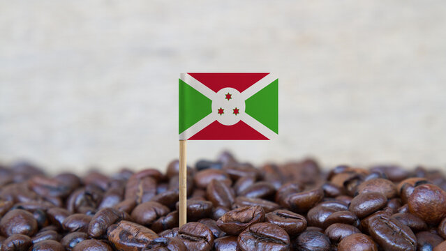 The Flag of Burundi on the Coffee Beans