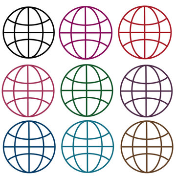 globe icon set