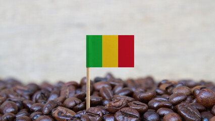 The Flag of Mali on the Coffee Beans