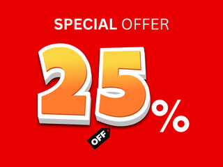 Special offer 25% off vector