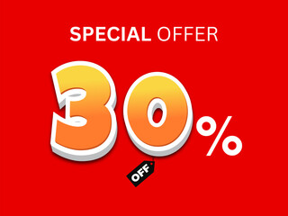 special offer 30% off vector
