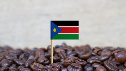 The Flag of South Sudan on the Coffee Beans