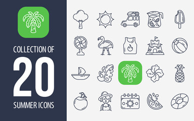 Collection of 20 Summer Icons