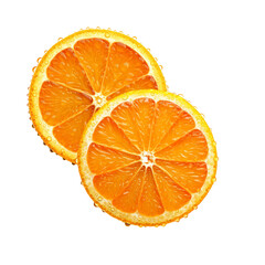 Cut orange close-up no background 07