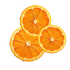 Cut orange close-up no background 06
