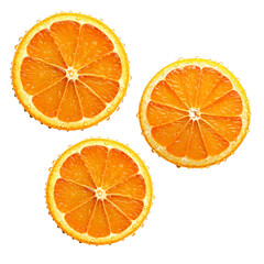 Cut orange close-up no background 04