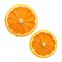 Cut orange close-up no background 02