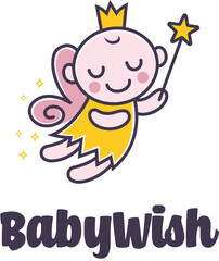 Baby Wish Cartoon Logo Mascot