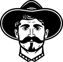 Mexico | Black and White Vector illustration