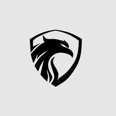 Eagle head logo illustration in simple style suitable for branding, business, campaign and e-sports logo.