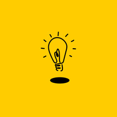 light bulb idea logo illustration with simple style can be used for media purposes