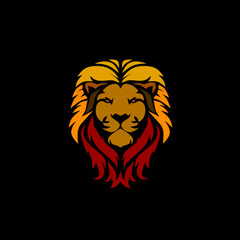 lion head logo illustration in simple style is perfect for a brand, business and e-sports logo