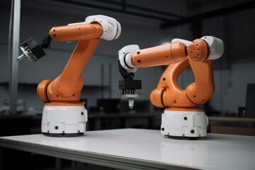 Cobot, collaborative robot. These robots are collaborative because they can safely work together with people. AI generative