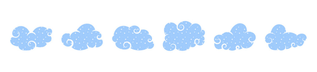 cartoon fantasy cloud with swirl line and stars sprinkle imagination dream and fantasy style