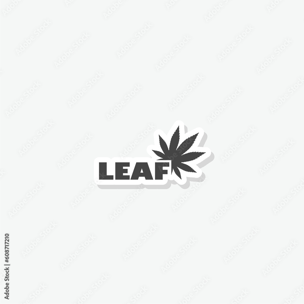 Canvas Prints Cannabis leaf logo sticker isolated on white