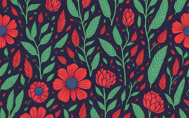 seamless pattern with flowers