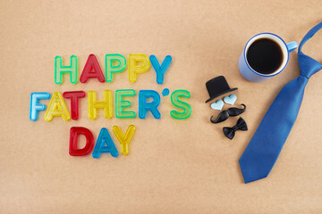 Happy Fathers Day greeting card. Happy Father's Day inscription.