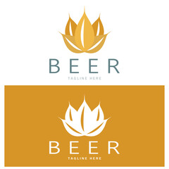 Beer logo template with vintage craft wheat.For badge, emblem,malt,beer company,bar,alcoholic drink