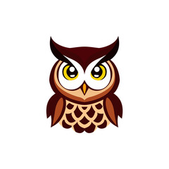 simple owl bird animal art logo vector illustration template design
