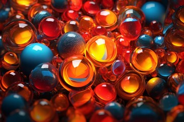 Colorful marbles background. 3d rendering, 3d illustration.. Ai generated.
