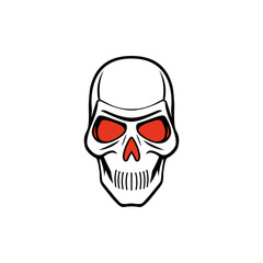 simple skull esport tattoo logo vector illustration template design