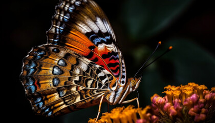 Fototapeta na wymiar The fragile beauty of a multi colored butterfly in nature collection generated by AI