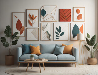 A collection of vibrant and eye-catching decorative wall art designs Generative Ai